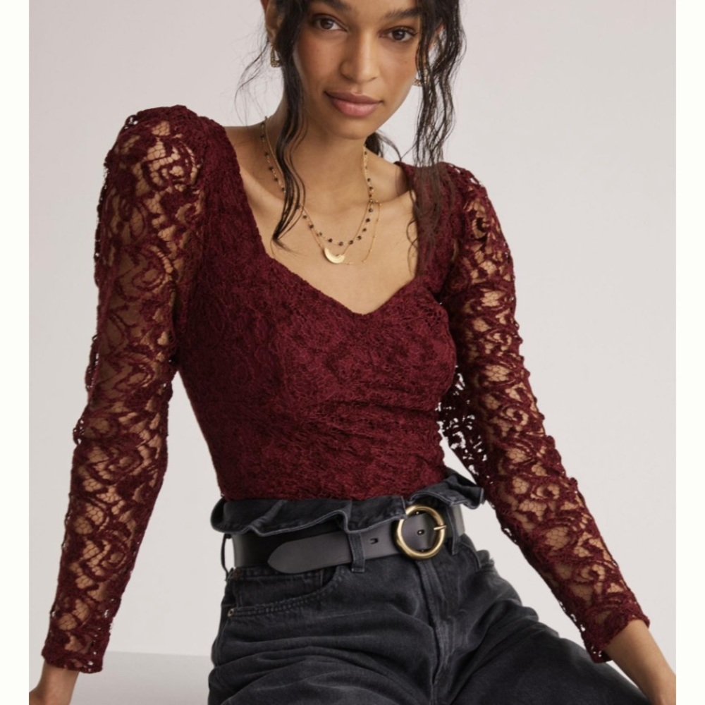 Anthropologie sweetheart lace top